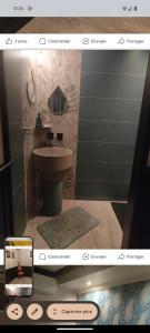 a screenshot of a bathroom with a sink and a toilet at Ô bonheur du paon in Arques