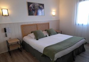 a bedroom with a large bed in a room at Les Jardins de L'Ocean - Climatisé in Biscarrosse-Plage
