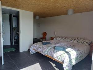 una camera da letto con un letto in una stanza di Maisonette campagnarde a Grandevent Altre 21 foto
