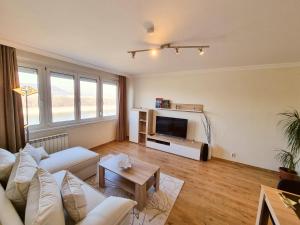 TV a/nebo společenská místnost v ubytování Duna View Apartment