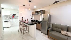 Η κουζίνα ή μικρή κουζίνα στο Residencial Bianca, Ap16 1 Andar