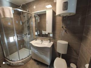 Koupelna v ubytování Valerie Apartman + 8 fotografií