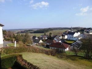 a small town with houses and a green field at Haus Sonnenhang in Esch