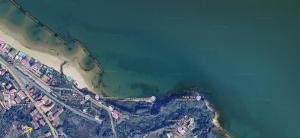an aerial view of a beach and the water at Casa Myra Relax - Fronte Mare - in Ortona