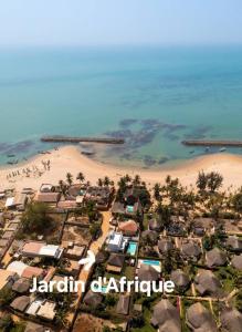 an aerial view of a resort with a beach at Jardin d'Afrique, Saly in Saly Portudal