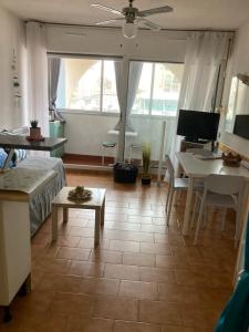 Televízia a/alebo spoločenská miestnosť v ubytovaní Port Cros Appartement + 19 fotografií