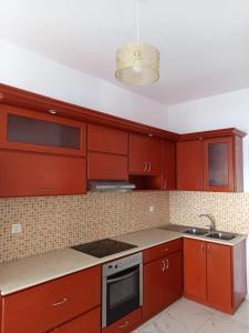Kuchyň nebo kuchyňský kout v ubytování Kalymnos Platy Gialos Mousellis Makis Apartments