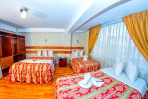 Katil atau katil-katil dalam bilik di Hostal Los Andes