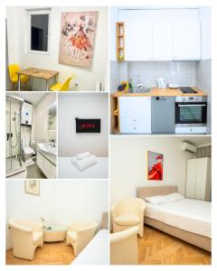 Una cocina o kitchenette en Balkan Beauty Stays by He-Ra Apartments Skopje 10 fotos más
