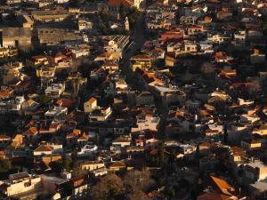an aerial view of a city at Eliathos Hillside Retreat in Archanes