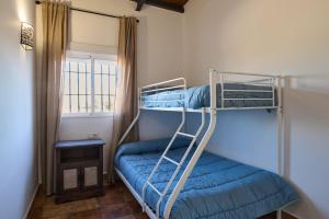 zwei Etagenbetten in einem Zimmer mit Fenster in der Unterkunft Casa Rural Olivar de la Marquesa in La Carlota + 24 Fotos
