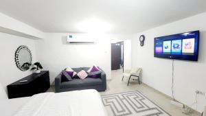 TV a/nebo společenská místnost v ubytování harmony property