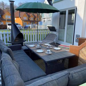 Ein Sitzbereich in der Unterkunft Boddenblick - Breege