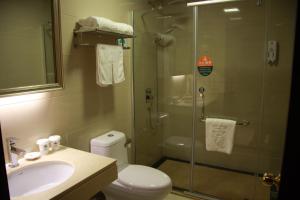 Bilik mandi di GreenTree Inn ShangHai JiaDing the South of F1 Circuit FangTai Hardware Market Express Hotel