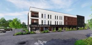 an architectural rendering of a hotel restaurant at Hotel - Restauracja SŁONECZNA in Gostyń