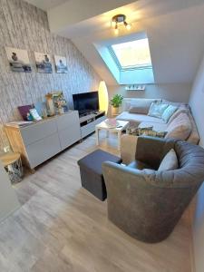 Posezení v ubytování Ferienwohnung Saarschleife
