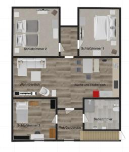Půdorys ubytování Ferienwohnung Saarschleife