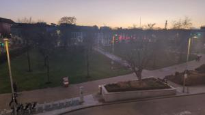 vista su un parco con un albero e luci di strada di Eyre Square View a Galway