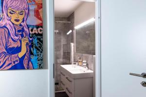 Koupelna v ubytování Rheinstream Guesthouse Basel