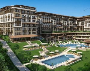 a rendering of a resort with a swimming pool at SeaView Etara IV Apartment in Sveti Vlas in Sveti Vlas
