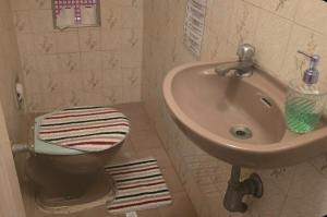 a bathroom with a sink and a toilet at Le house hostel in São Paulo