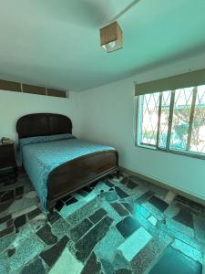 ein Schlafzimmer mit einem Bett und einem Fenster in der Unterkunft casa de descanso el molino 2 in Cordoba