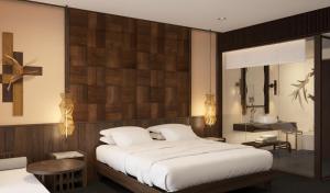 Кровать или кровати в номере Amiana Resort Cam Ranh