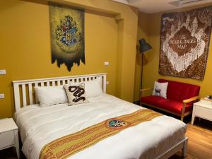 Ein Bett oder Betten in einem Zimmer der Unterkunft 鹿莫思 Lumos