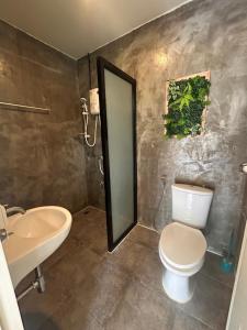 Koupelna v ubytování Tchin tchin Guesthouse
