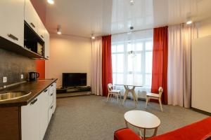 Kuchyň nebo kuchyňský kout v ubytování Partner Guest House Klovs'kyi
