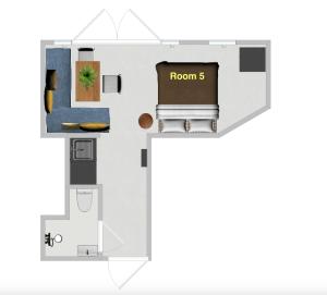 a floor plan of the room at Vangeled Gaard B&B - Apartments in Holtug