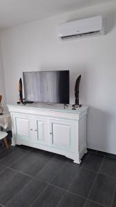 TV a/nebo společenská místnost v ubytování Domaine le licou