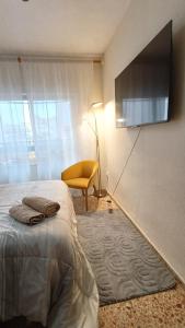 TV a/nebo společenská místnost v ubytování Hospedaje Gandía Centro