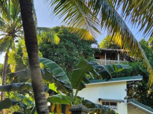 a building with palm trees in front of it at Amazing Ocean View Treehouse & Pool in Puerto Princesa City