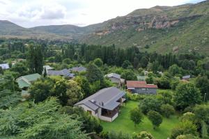 an aerial view of a home in the mountains at 727 Church in Clarens