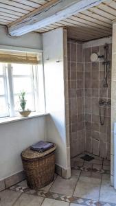 Koupelna v ubytování Gemütliches Reetdachhaus mit Kaminofen + 17 fotografií