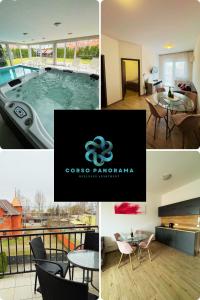 Piscina de la sau aproape de Corso Wellness Apartman