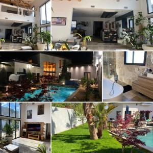 Bazén v ubytovaní Les Loges Florales - Logements à proximité de la rivière Réals alebo v jeho blízkosti