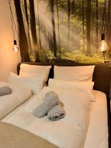 Postel nebo postele na pokoji v ubytování bloom - Zentral, modern, großzügig für 1-6 Pers
