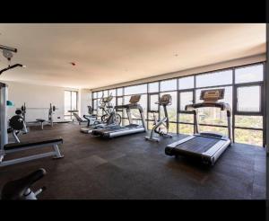 内罗毕Rustic Like Studio Next To Pride Inn & Ibis Hotels Westlands的健身房里有很多健身器材