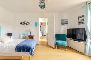 Katil atau katil-katil dalam bilik di Maison-4 chambres-Parking-Forêt-Wifi-Normandie