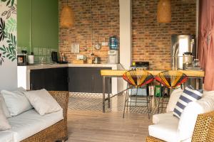 Η κουζίνα ή μικρή κουζίνα στο Estancia Café Cosecha Real