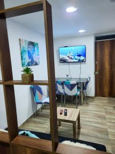 TV a/nebo společenská místnost v ubytování Amoblado Norte oncológico CTIC + 2 fotografie