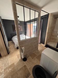 - Baño con aseo en una habitación en Appartement d Alex, en Joué-lès-Tours 4 fotos más