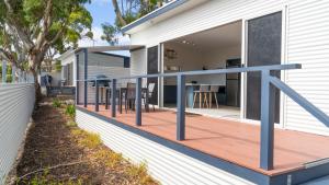 a large deck on the side of a house at Seafront Holiday Park Kangaroo Island in Penneshaw +6 photos