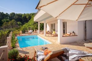 Family friendly house with a swimming pool Svirce, Hvar - 23989の敷地内または近くにあるプール