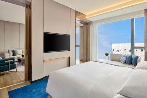 Katil atau katil-katil dalam bilik di Hilton Shanghai Zhangjiang Science City - Shuttle bus to Shanghai Disney Resort and Shanghai New International Expo Centre during exhibition period and 30 minutes drive to PVG