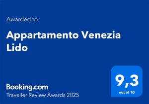 Certifikát, ocenenie alebo iný dokument vystavený v ubytovaní Appartamento Venezia Lido