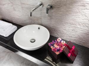 Koupelna v ubytování Hotel Sadova