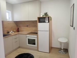 Kuchyň nebo kuchyňský kout v ubytování Apartmani NIL